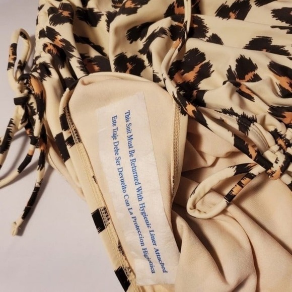 Kona Sol Swimsuit Womens Size Small Cream Cheetah Print OnePiece Adjustable Swim - Picture 6 of 12